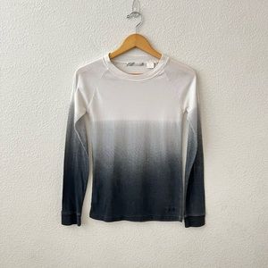 Matix Small Long Sleeve White Gray Ombré Shirt